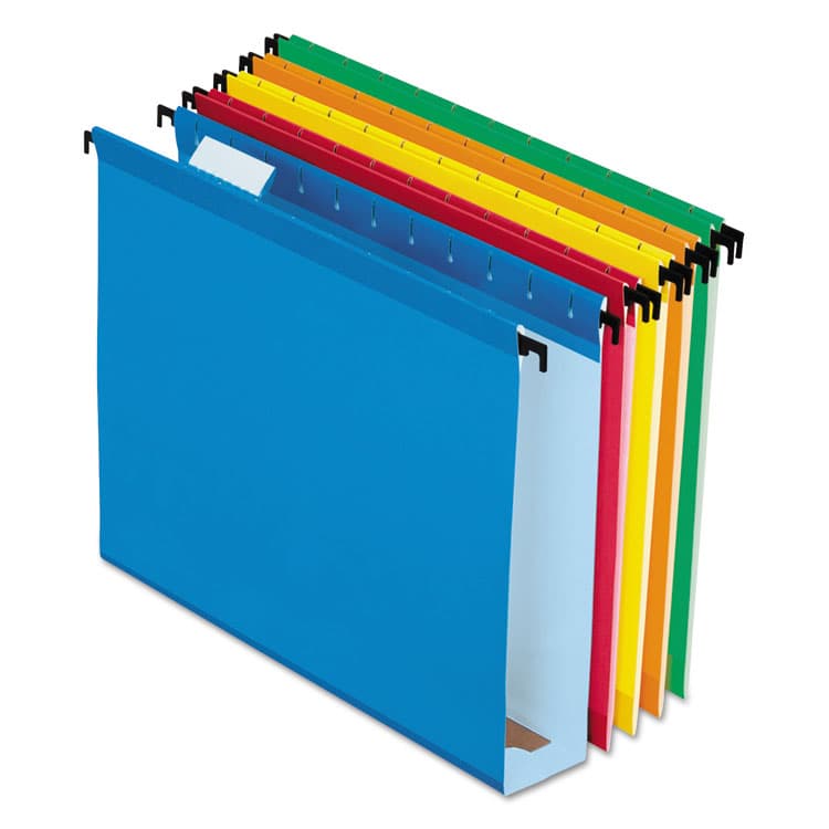 TOPS BUSINESS FORMS Extra-Capacity SureHook Hanging Folders, 2" Capacity, Letter Size, 1/5-Cut Tabs, Assorted Colors, 20/Box (PFX6152X2ASST)