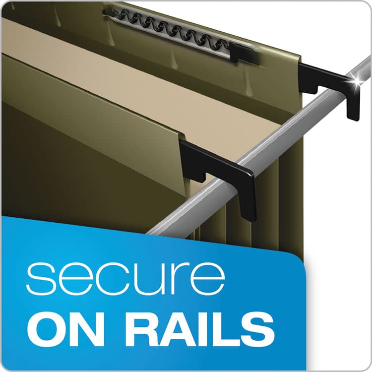 TOPS BUSINESS FORMS SureHook Hanging Pocket File, Letter Size, 1/5-Cut Tabs, Standard Green, 4/Pack (PFX09217) thumbnail 3