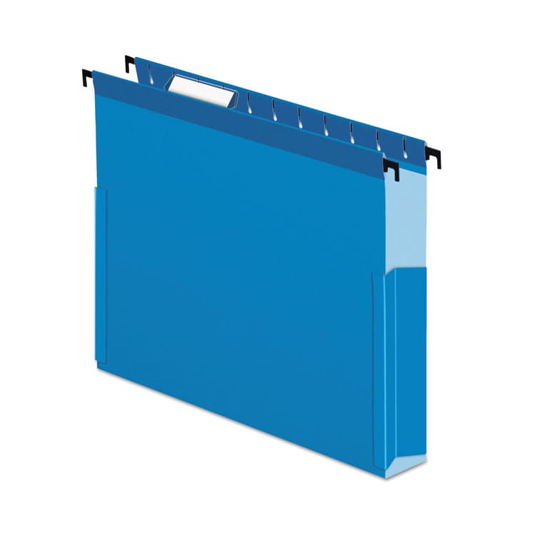 TOPS BUSINESS FORMS SureHook Reinforced Extra-Capacity Hanging Box File, 1 Section, 2" Capacity, Letter Size, 1/5-Cut Tabs, Blue, 25/Box (PFX59202)