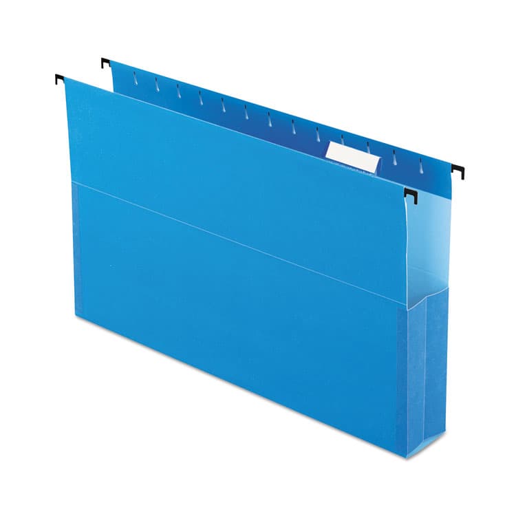 TOPS BUSINESS FORMS SureHook Reinforced Extra-Capacity Hanging Box File, 1 Section, 2" Capacity, Legal Size, 1/5-Cut Tabs, Blue, 25/Box (PFX59302)