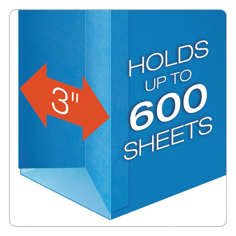 TOPS BUSINESS FORMS SureHook Reinforced Extra-Capacity Hanging Box File, 1 Section, 3" Capacity, Letter Size, 1/5-Cut Tabs, Blue, 25/Box (PFX59203) thumbnail 2