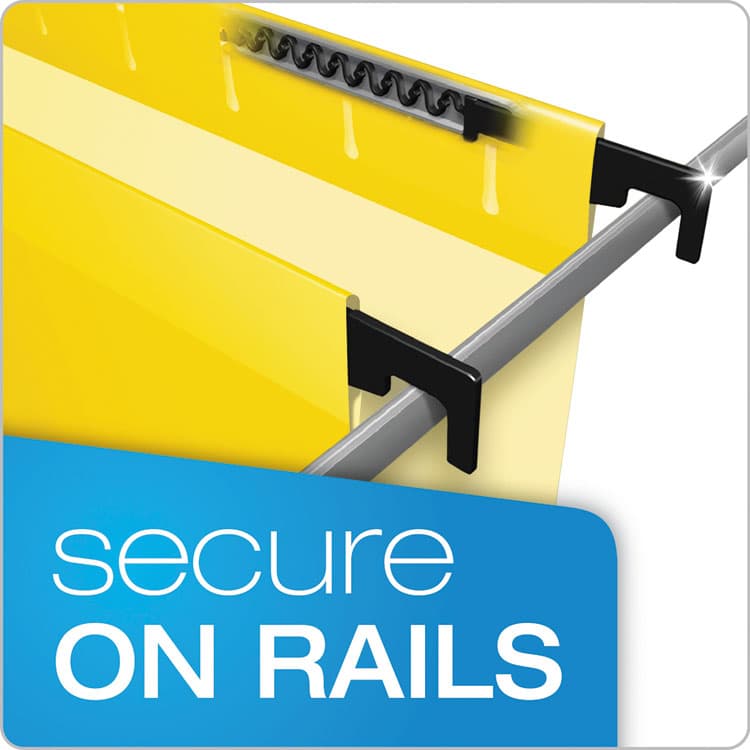 TOPS BUSINESS FORMS SureHook Hanging Folders, Legal Size, 1/5-Cut Tabs, Yellow, 20/Box (PFX615315YEL) thumbnail 2