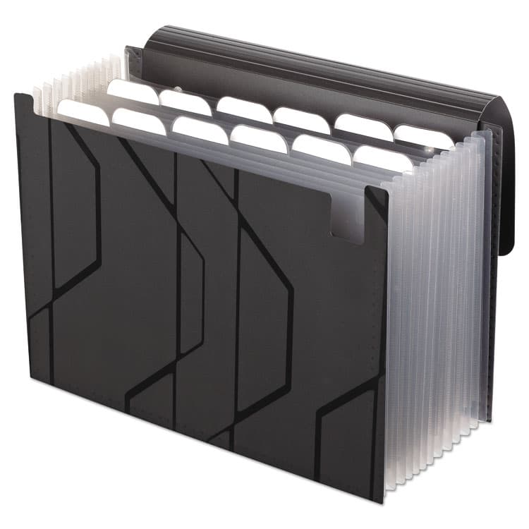 TOPS BUSINESS FORMS Sliding Cover Expanding File, 4" Expansion, 13 Sections, Cord/Hook Closure, 1/6-Cut Tabs, Letter Size, Black (PFX02327) thumbnail 2