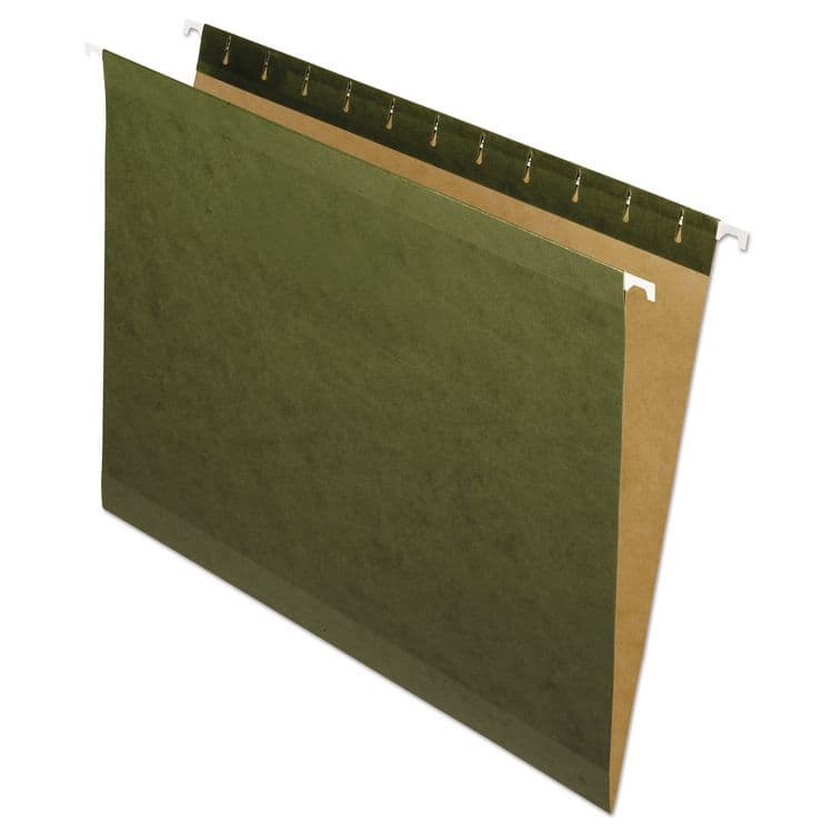 TOPS BUSINESS FORMS Reinforced Hanging File Folders, Letter Size, Straight Tabs, Standard Green, 25/Box (PFX4152)