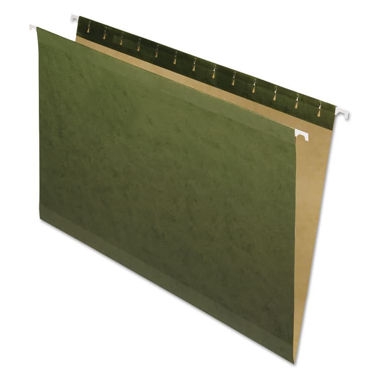 TOPS BUSINESS FORMS Reinforced Hanging File Folders, Legal Size, Straight Tabs, Standard Green, 25/Box (PFX4153)