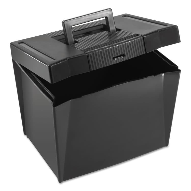 TOPS BUSINESS FORMS Portable Letter Size File Box, Letter Files, 13.5" x 10.25" x 10.88", Black (PFX20861)