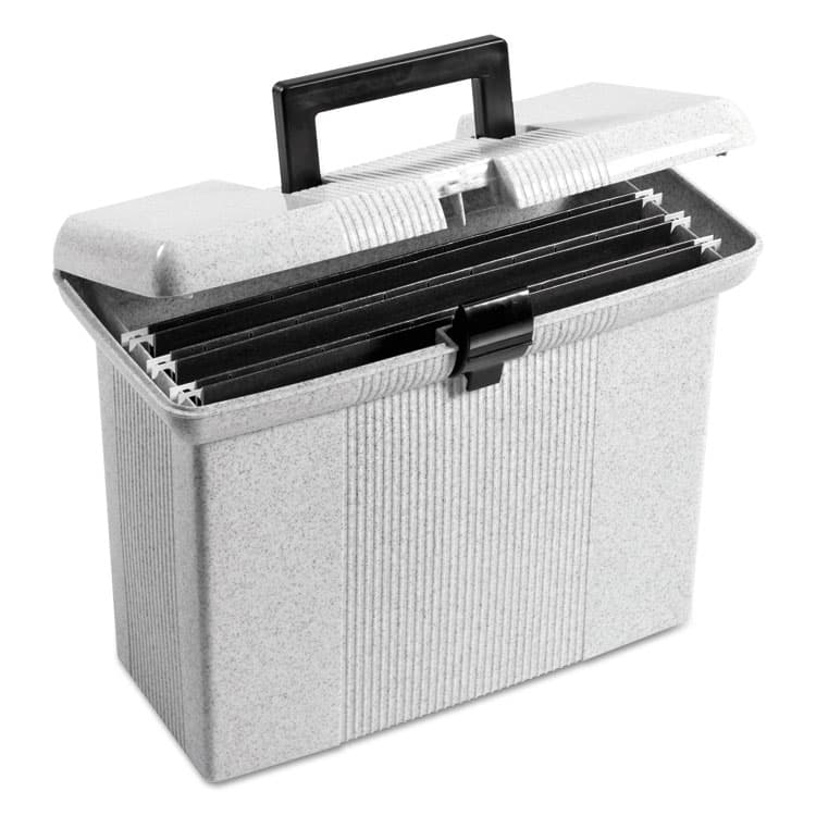 TOPS BUSINESS FORMS Portable File Boxes, Letter Files, 14.88" x 6.5" x 11.88", Granite (PFX41737)