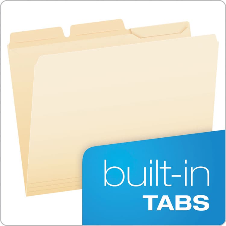 TOPS BUSINESS FORMS Ready-Tab Reinforced File Folders, 1/3-Cut Tabs: Assorted, Letter Size, Manila, 50/Pack (PFX42336) thumbnail 2