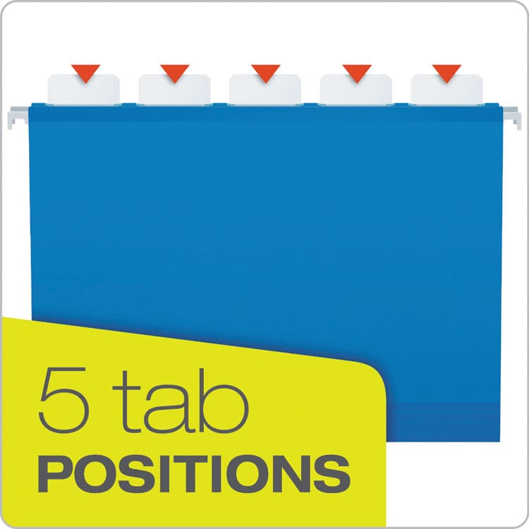 TOPS BUSINESS FORMS Ready-Tab Colored Reinforced Hanging Folders, Letter Size, 1/5-Cut Tabs, Assorted Colors, 25/Box (PFX42592) thumbnail 3