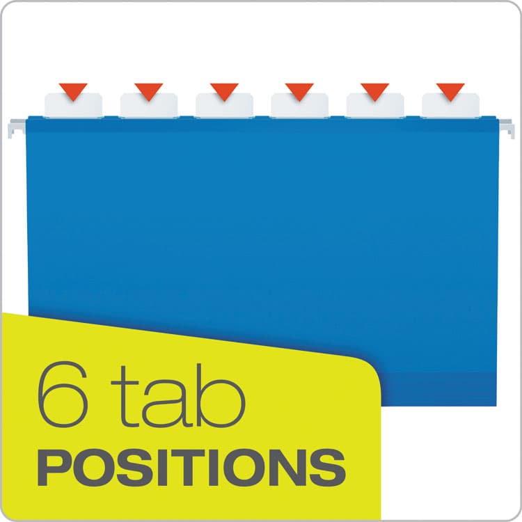 TOPS BUSINESS FORMS Ready-Tab Extra Capacity Reinforced Colored Hanging Folders, Legal Size, 1/6-Cut Tabs, Assorted Colors, 20/Box (PFX42702) thumbnail 3