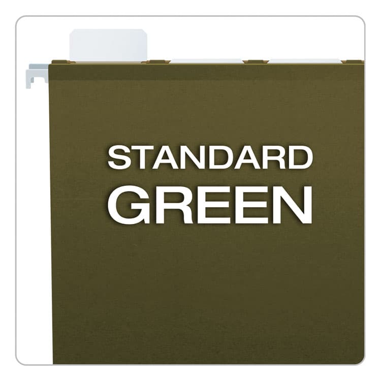 TOPS BUSINESS FORMS Ready-Tab Extra Capacity Reinforced Colored Hanging Folders, Legal Size, 1/6-Cut Tabs, Standard Green, 20/Box (PFX42703) thumbnail 4
