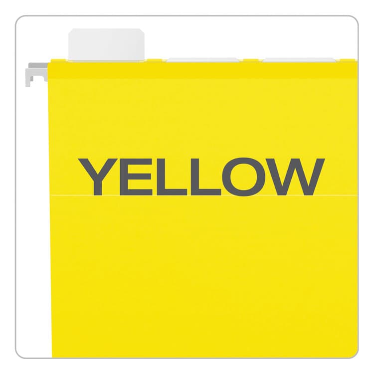 TOPS BUSINESS FORMS Ready-Tab Colored Reinforced Hanging Folders, Letter Size, 1/5-Cut Tabs, Yellow, 25/Box (PFX42624) thumbnail 4