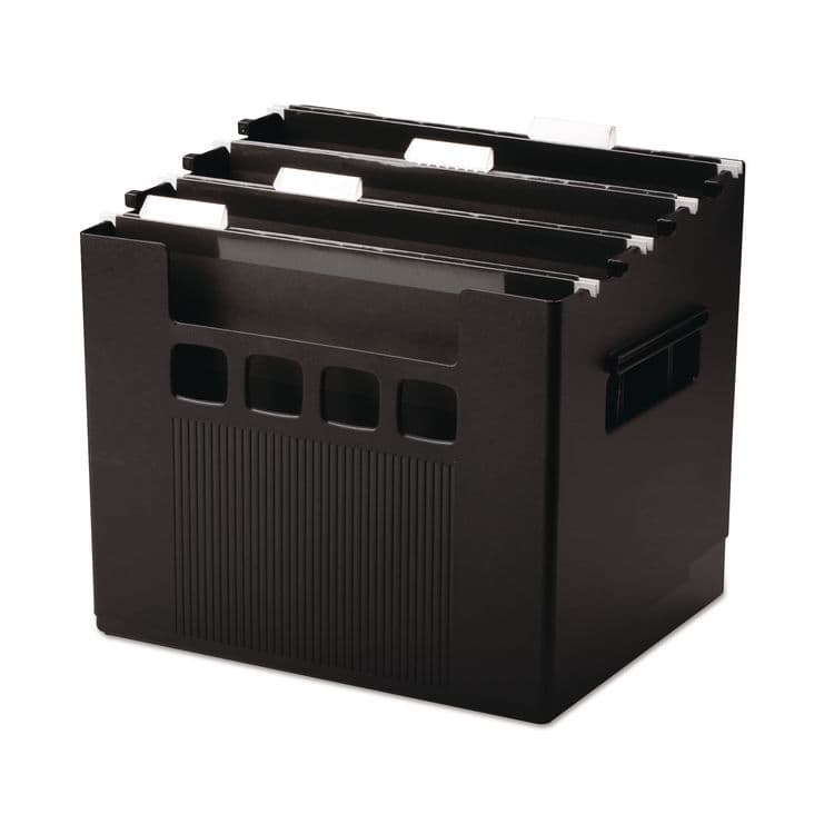 TOPS BUSINESS FORMS Portable Desktop File With Hanging Folders, Letter Size, 10" Long, Black (PFX43013)