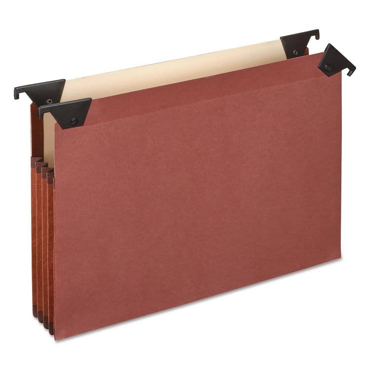 TOPS BUSINESS FORMS Premium Expanding Hanging File Pockets with Swing Hooks and Dividers, 3 Dividers with 1/3-Cut Tabs, Letter Size, Brown, 5/Box (PFX45432)
