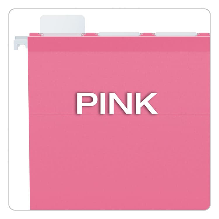 TOPS BUSINESS FORMS Ready-Tab Colored Reinforced Hanging Folders, Letter Size, 1/5-Cut Tabs, Pink, 20/Box (PFX90240) thumbnail 4