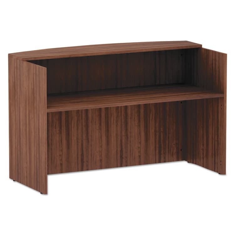 ALERA Alera Valencia Series Reception Desk with Transaction Counter, 71" x 35.5" x 42.5", Modern Walnut (ALEVA327236WA)