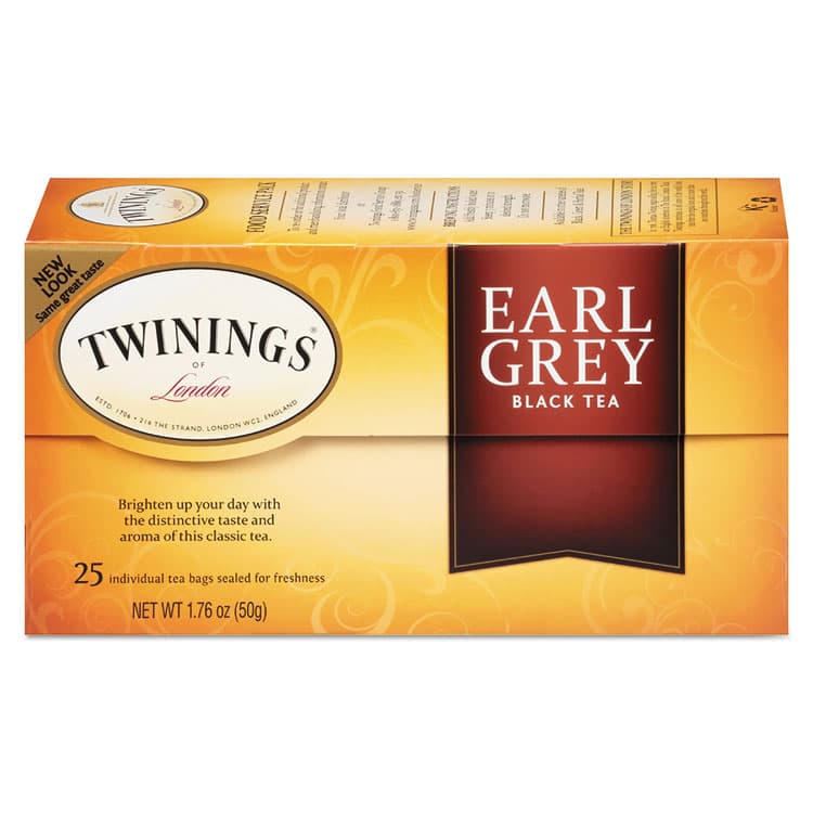 TWININGS NORTH AMERICA Tea Bags, Earl Grey, 1.76 oz, 25/Box (TWG09183) thumbnail 2