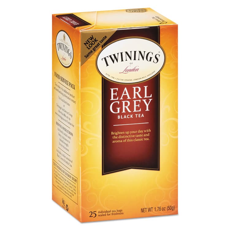 TWININGS NORTH AMERICA Tea Bags, Earl Grey, 1.76 oz, 25/Box (TWG09183) thumbnail 4