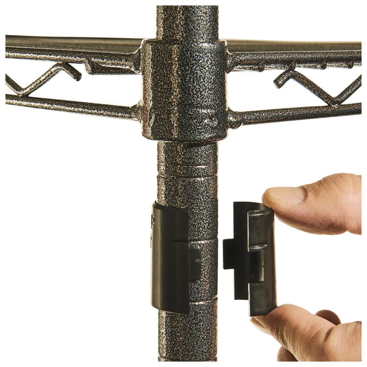 ALERA Wire Shelving Starter Kit, Four-Shelf, 48w x 18d x 72h, Black Anthracite (ALESW504818BA) thumbnail 4