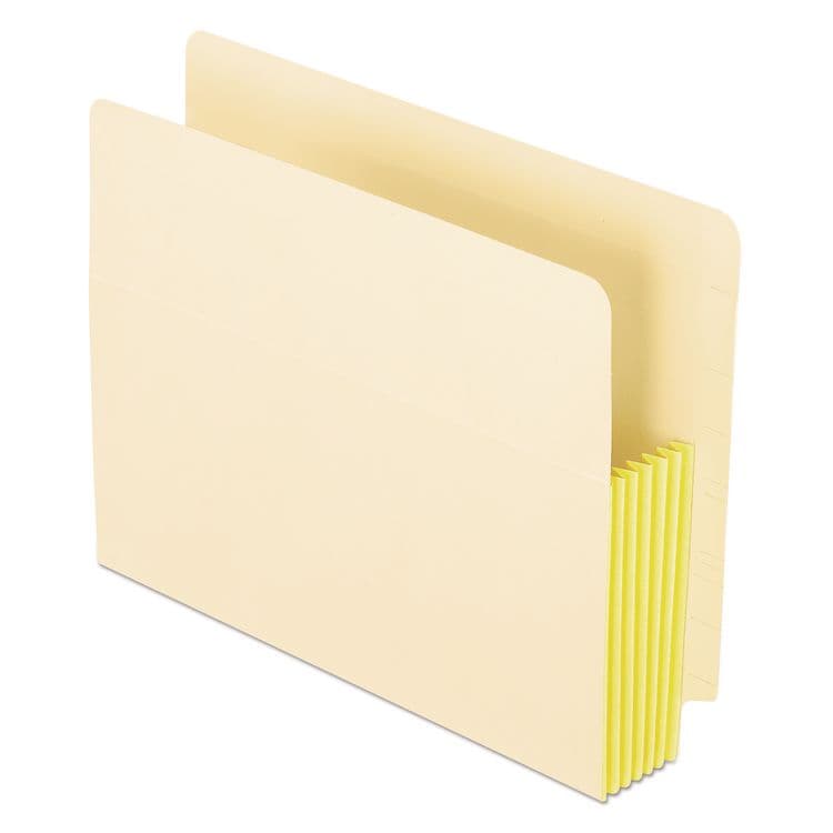 TOPS BUSINESS FORMS Manila Drop Front Shelf File Pockets with Rip-Proof-Tape Gusset Top, 5.25" Expansion, Letter Size, Manila, 10/Box (PFX12823)