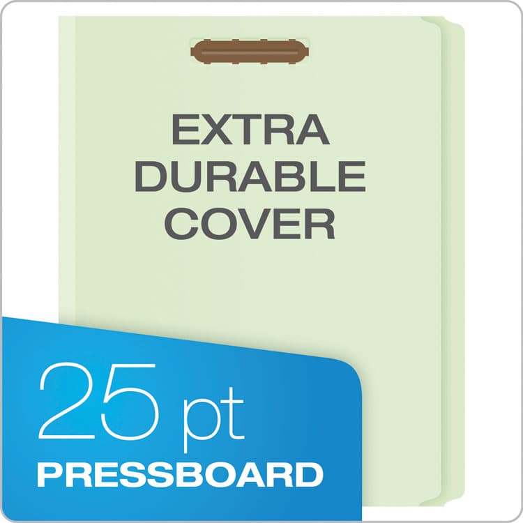TOPS BUSINESS FORMS Heavy-Duty Pressboard Folders with Embossed Fasteners, Straight Tab, Expands 2", 2 Fasteners, Letter Size, Green, 25/Box (PFX17180) thumbnail 2