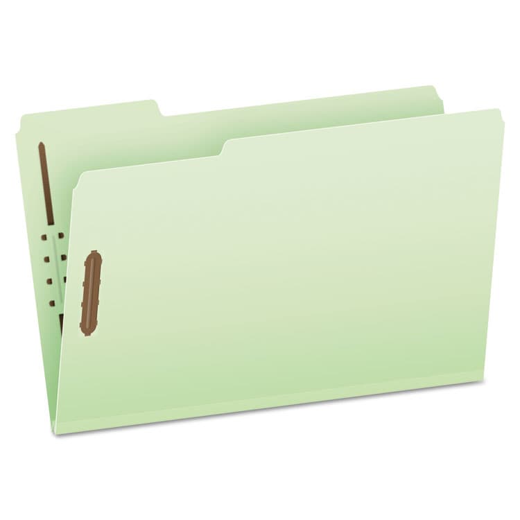TOPS BUSINESS FORMS Heavy-Duty Pressboard Folders with Embossed Fasteners, 1/3-Cut Tab, Expands 3", 2 Fasteners, Legal Size, Green, 25/Box (PFX17187)