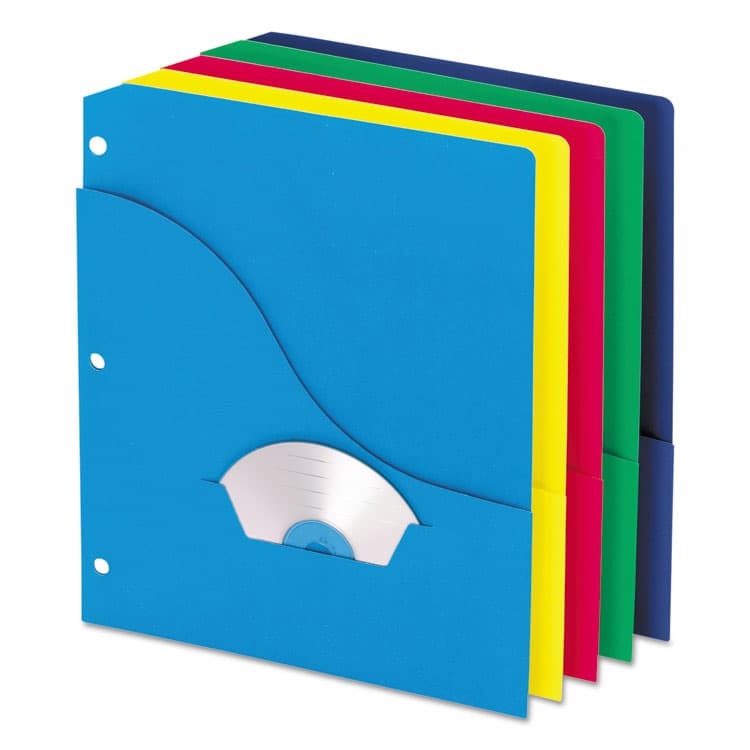 TOPS BUSINESS FORMS Pocket Project Folders, 3-Hole Punched, Letter Size, Assorted Colors, 10/Pack (PFX32900)
