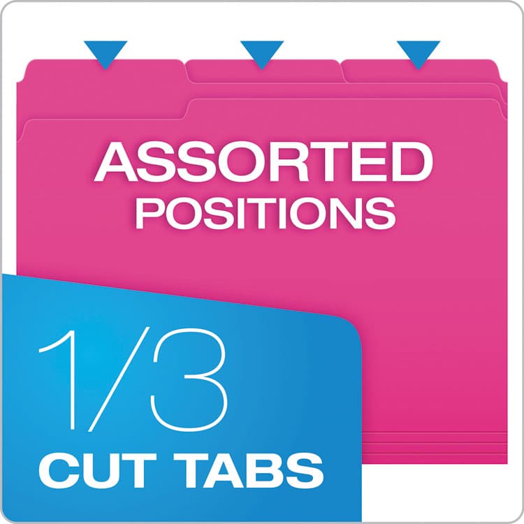 TOPS BUSINESS FORMS Glow File Folders, 1/3-Cut Tabs: Assorted, Letter Size, 0.75" Expansion, Assorted Colors, 24/Pack (PFX40523) thumbnail 4