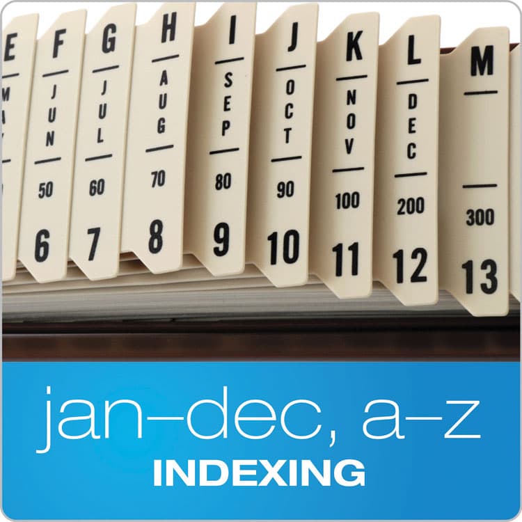 TOPS BUSINESS FORMS General Purpose Indexed Sorter, 31 Dividers, Alpha/Numeric/Month/Date/Day Index, Letter Size, Brown Frame (PFX40652) thumbnail 4