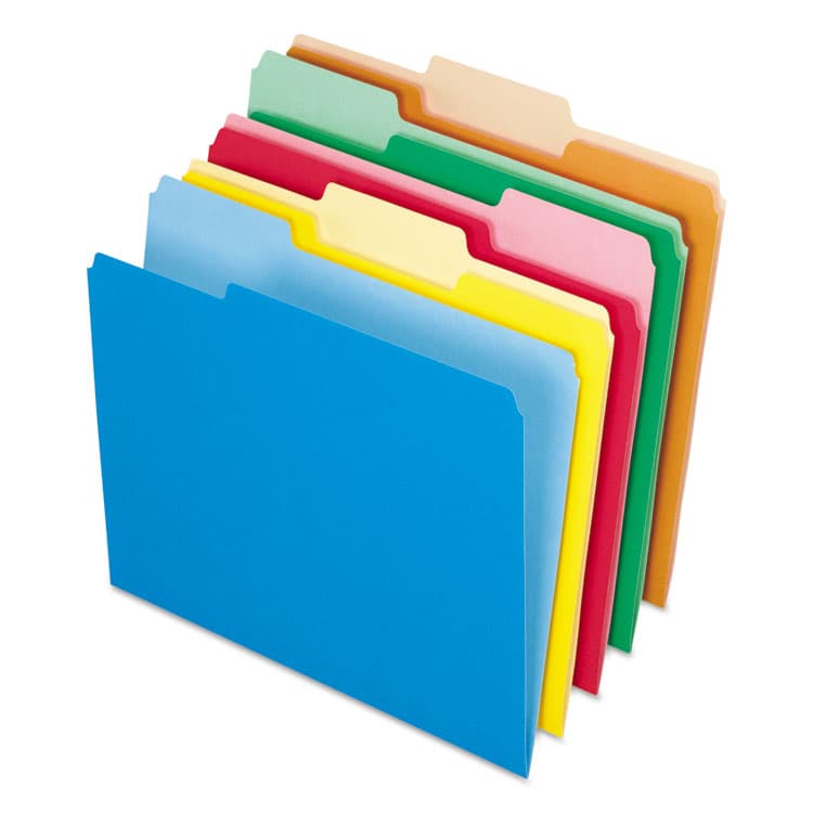 TOPS BUSINESS FORMS Interior File Folders, 1/3-Cut Tabs: Assorted, Letter Size, Assorted Colors: Blue/Green/Orange/Red/Yellow, 100/Box (PFX421013ASST)