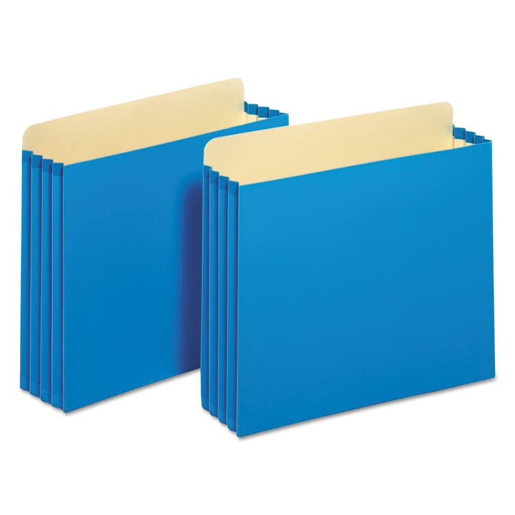 TOPS BUSINESS FORMS File Cabinet Pockets, 3.5" Expansion, Letter Size, Blue, 10/Box (PFXFC1524PBLU)