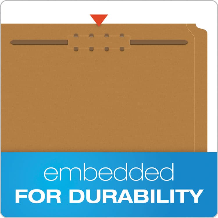 TOPS BUSINESS FORMS Kraft Fastener Folders, 1/3-Cut Tab: Assorted, 2 Fasteners, Legal Size, Kraft, 50/Box (PFXFK312) thumbnail 3