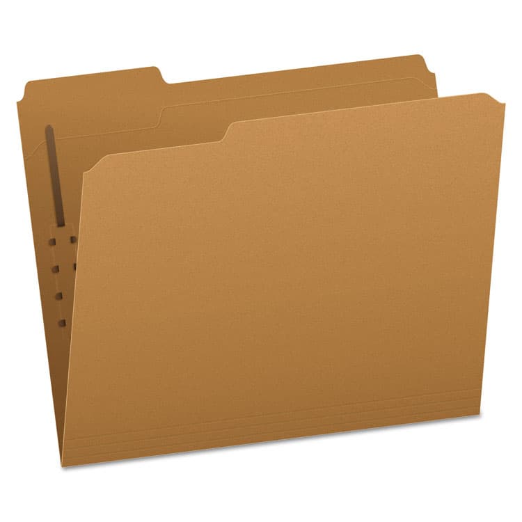 TOPS BUSINESS FORMS Kraft Fastener Folders, 1/3-Cut Tab: Assorted, 1 Fastener, Letter Size, Kraft, 50/Box (PFXFK211)