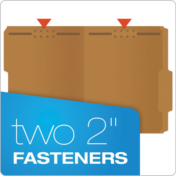 TOPS BUSINESS FORMS Kraft Fastener Folders, 2/5-Cut Tab: Right of Center, 2 Fasteners, Letter Size, Kraft, 50/Box (PFXFK213) thumbnail 2