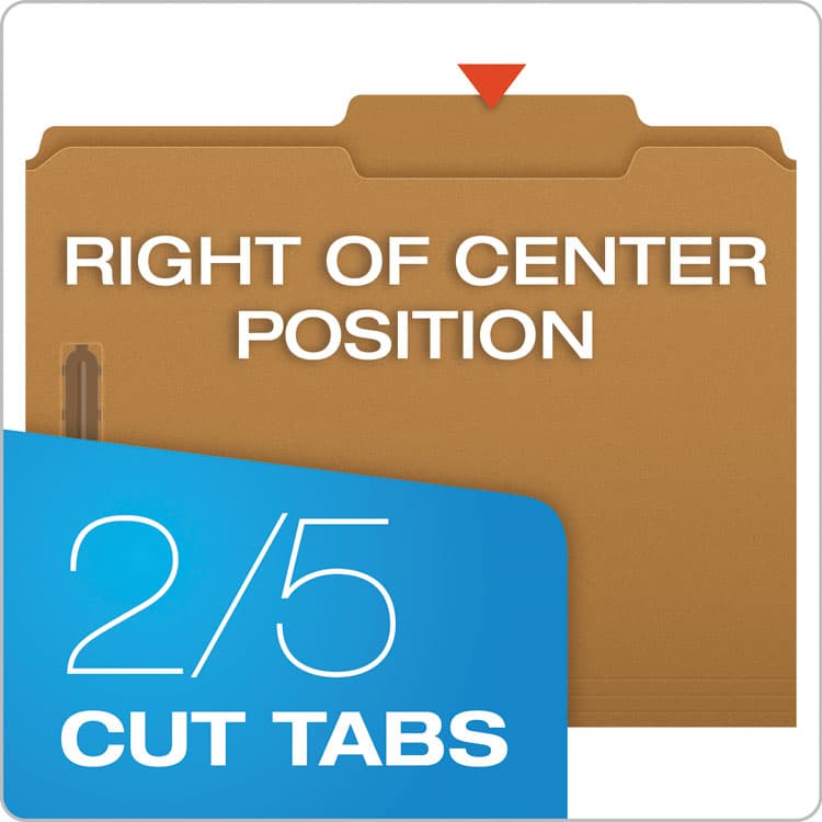 TOPS BUSINESS FORMS Kraft Fastener Folders, 2/5-Cut Tab: Right of Center, 2 Fasteners, Letter Size, Kraft, 50/Box (PFXFK213) thumbnail 4