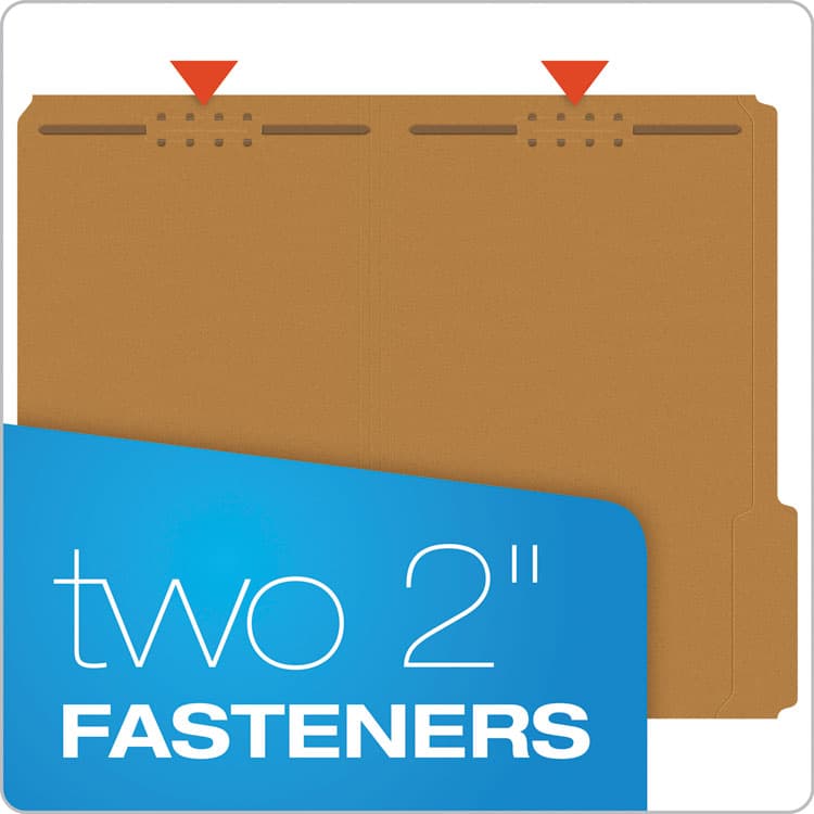 TOPS BUSINESS FORMS Kraft Fastener Folders, 1/3-Cut Tab: Assorted, 2 Fasteners, Legal Size, Kraft, 50/Box (PFXFK312) thumbnail 2