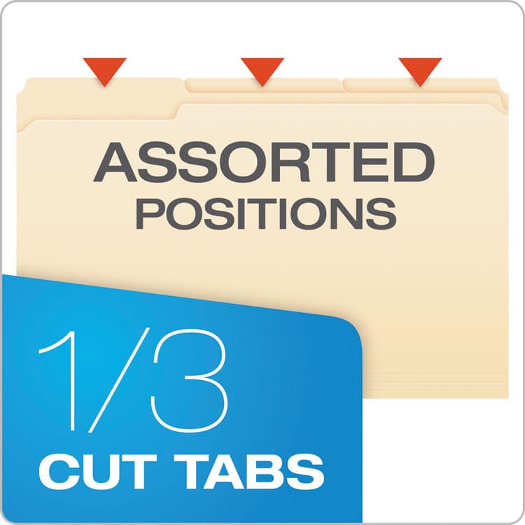 TOPS BUSINESS FORMS Manila Fastener Folders, 1/3-Cut Tab: Assorted, 1 Fastener, Legal Size, Manila, 50/Box (PFXFM310) thumbnail 4