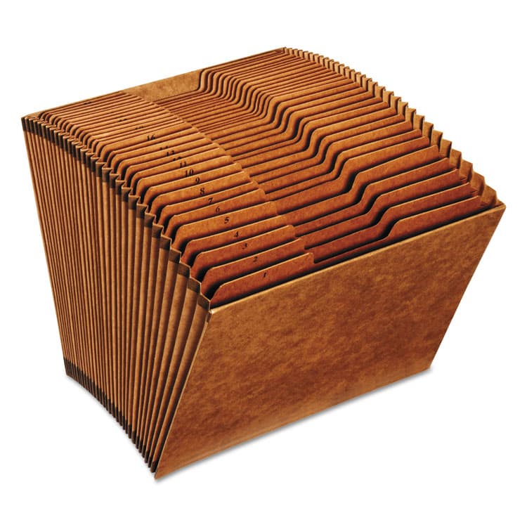 TOPS BUSINESS FORMS Heavy-Duty Open-Top Expanding Stadium File, 31 Sections, 1/3-Cut Tabs, Letter Size, Redrope (PFXR217DHD)