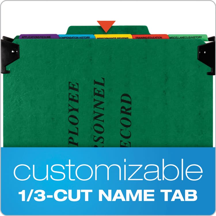 TOPS BUSINESS FORMS Hanging-Style Personnel Folders, 5 Dividers with 1/5-Cut Tabs, Letter Size, 1/3-Cut Exterior Tabs, Green (PFXSER2GR) thumbnail 3