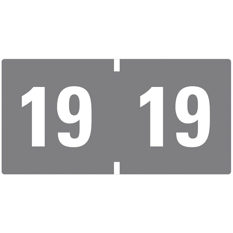 SMEAD MANUFACTURING CO. Yearly End Tab File Folder Labels, 19, 0.75 x 1.5, Gray, 500/Roll (SMD68319)