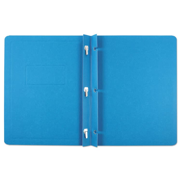 TOPS BUSINESS FORMS Title Panel and Border Front Report Cover, 3-Prong Fastener, Panel and Border Cover, 0.5" Cap, 8.5 x 11, Light Blue, 25/Box (OXF52501) thumbnail 2