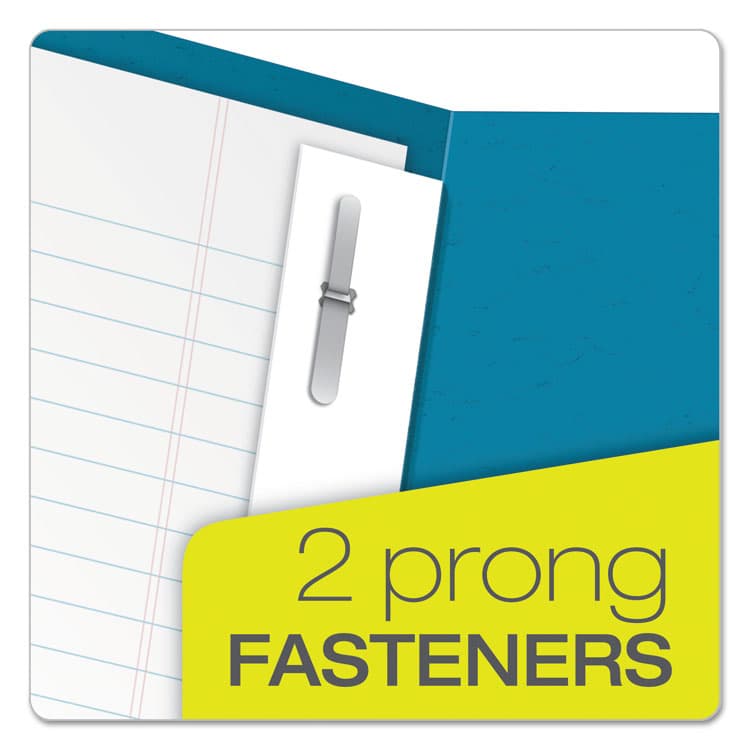 TOPS BUSINESS FORMS Twin-Pocket Folder with Prong Fasteners, Accommodates (135) 11 x 8.5 Sheets, Light Blue, 25/Box (OXF57701) thumbnail 2