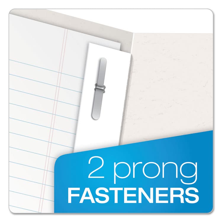 TOPS BUSINESS FORMS Twin-Pocket Folder with Prong Fasteners, Accommodates (135) 11 x 8.5 Sheets, White, 25/Box (OXF57704) thumbnail 2
