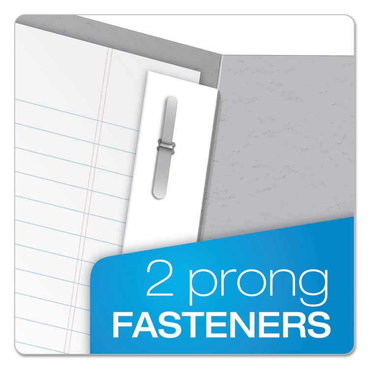 TOPS BUSINESS FORMS Twin-Pocket Folder with Prong Fasteners, Accommodates (135) 11 x 8.5 Sheets, Gray, 25/Box (OXF57705) thumbnail 2