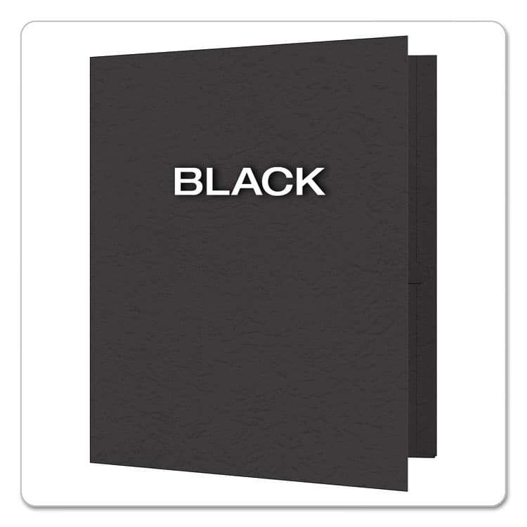 TOPS BUSINESS FORMS Twin-Pocket Folder with Prong Fasteners, Accommodates (135) 11 x 8.5 Sheets, Black, 25/Box (OXF57706) thumbnail 4