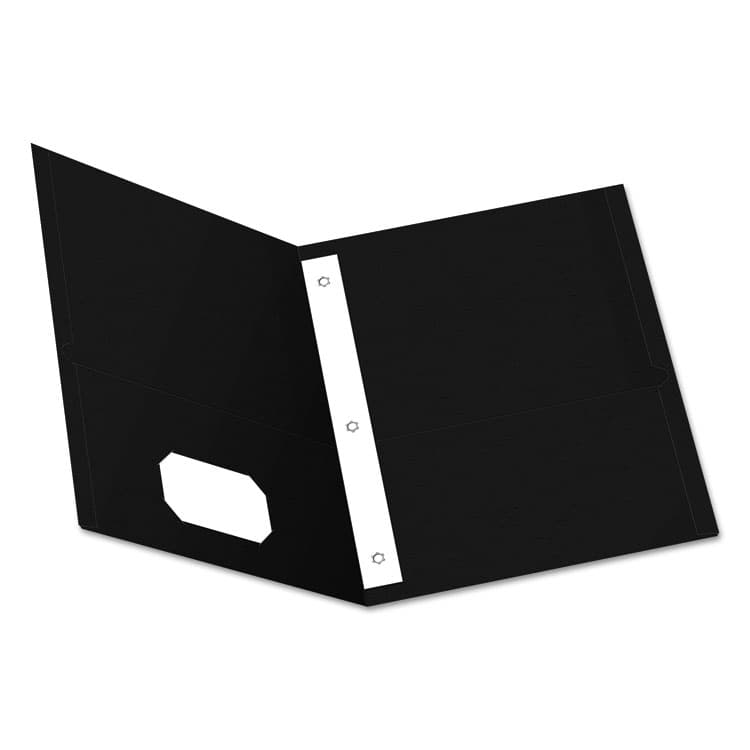TOPS BUSINESS FORMS Twin-Pocket Folder with Prong Fasteners, Accommodates (135) 11 x 8.5 Sheets, Black, 25/Box (OXF57706)