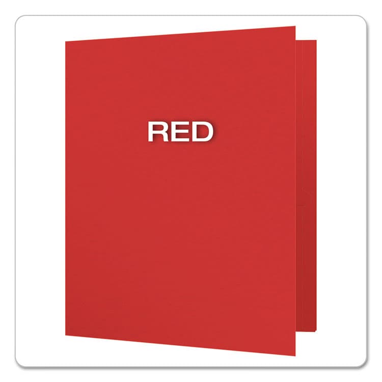 TOPS BUSINESS FORMS Twin-Pocket Folder with Prong Fasteners, Accommodates (135) 11 x 8.5 Sheets, Red, 25/Box (OXF57711) thumbnail 4