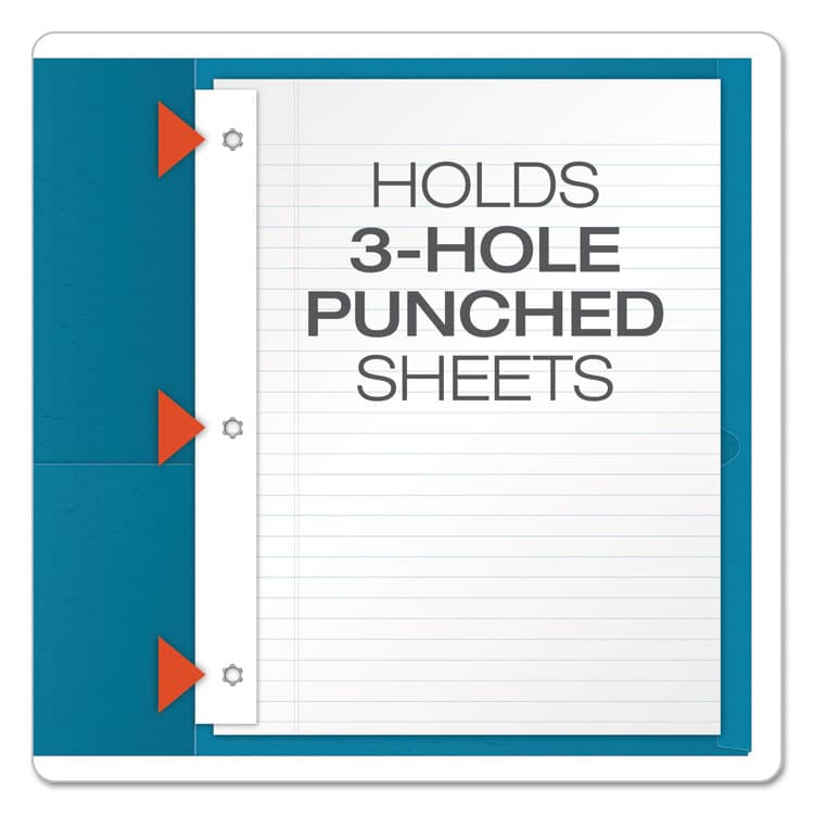 TOPS BUSINESS FORMS Twin-Pocket Folder with Prong Fasteners, Accommodates (135) 11 x 8.5 Sheets, Light Blue, 25/Box (OXF57701) thumbnail 3