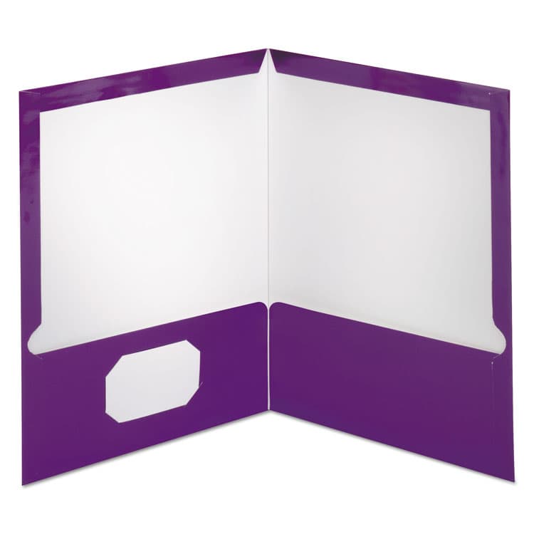 TOPS BUSINESS FORMS Metallic Laminated Twin Pocket Folders, Accommodates (100) 11 x 8.5 Sheets, Purple, 25/Box (OXF5049526) thumbnail 2