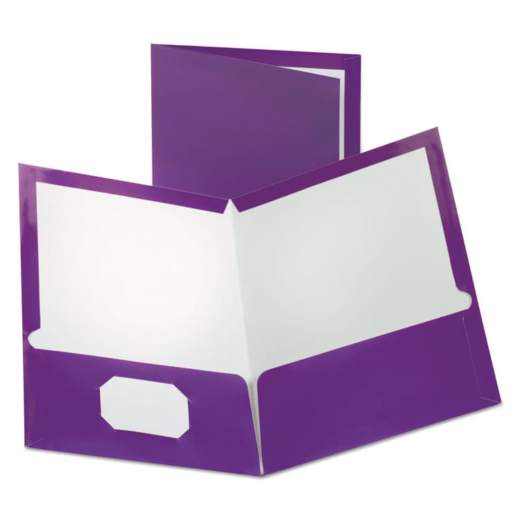 TOPS BUSINESS FORMS Metallic Laminated Twin Pocket Folders, Accommodates (100) 11 x 8.5 Sheets, Purple, 25/Box (OXF5049526)